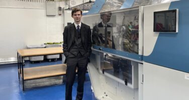 Compliance Director and 8th generation of the Jacksons family, William Mackinder stood in front of a folding machine