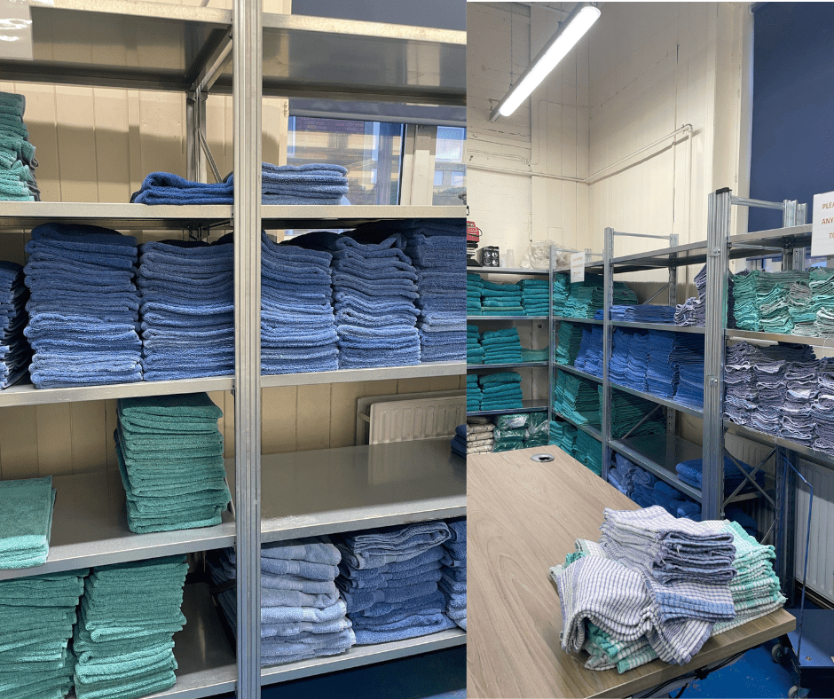 Wash room services hub folded towels improving efficiency and productivity full renovation Wash room services hub folded towels improving efficiency and productivity full renovation