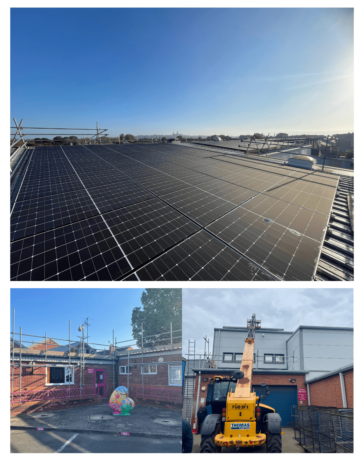 Solar panels on the roof