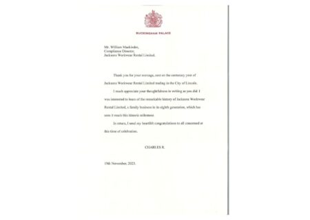 A photocopy of the letter Jacksons received from The King.