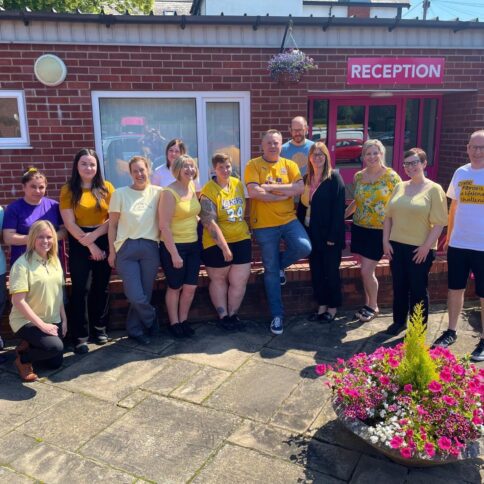 Staff at Jacksons wearing yellow for Wear it Yellow Day 2024