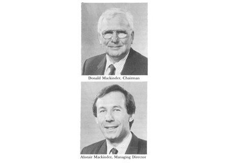 Images of Donald Mackinder and Alistair Mackinder who were Chairman and Managing Director in 1990.