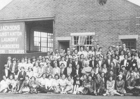 All members of staff at Jacksons in the early 1900s outside the factory.