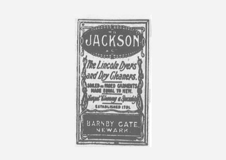A black and white Jacksons advert taken from an old newspaper advertising our services and location.